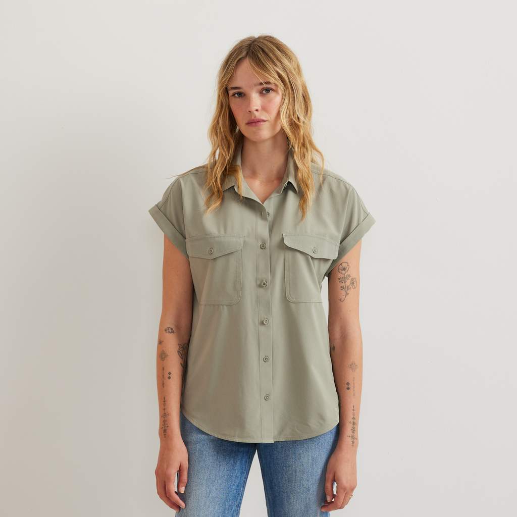 Women's Departure Short-Sleeve Button-Down Shirt Original Garansi Resmi